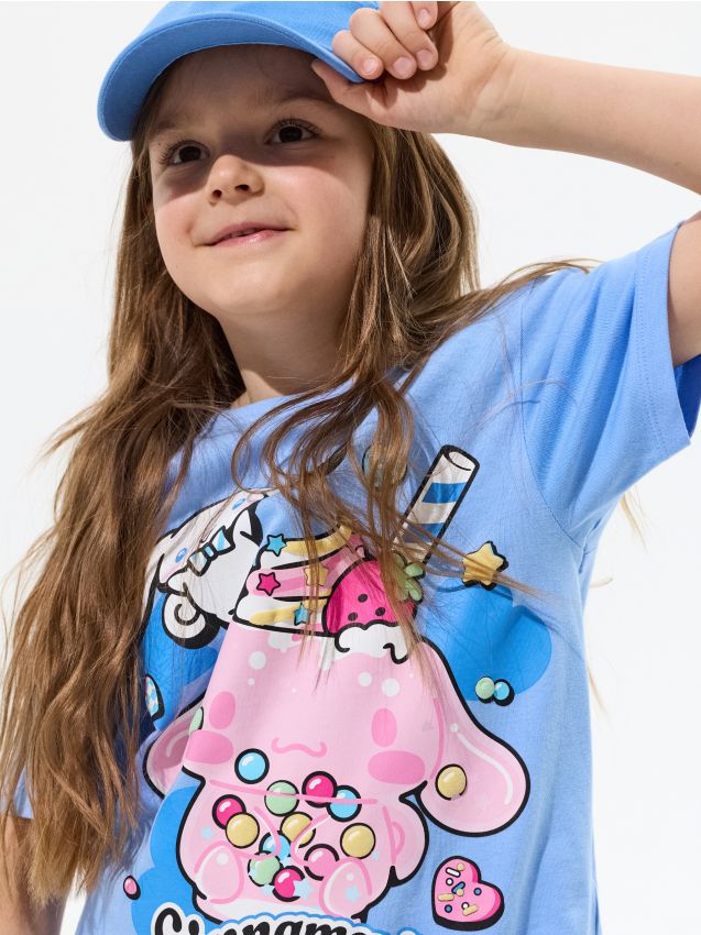 Sinsay - Tricou din bumbac cu imprimeu Cinnamoroll - albastru-violet