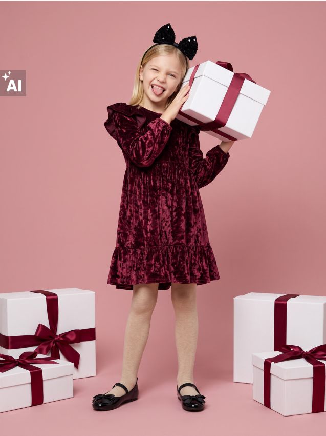 Sinsay - Elegantna babydoll haljina s baršunastim obrubom