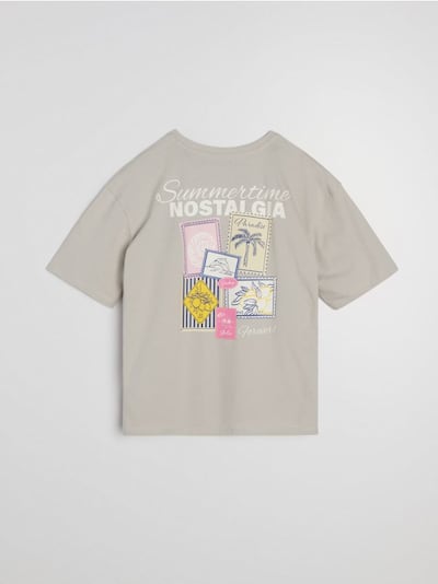 Bawełniana koszulka z nadrukiem wakacyjnym