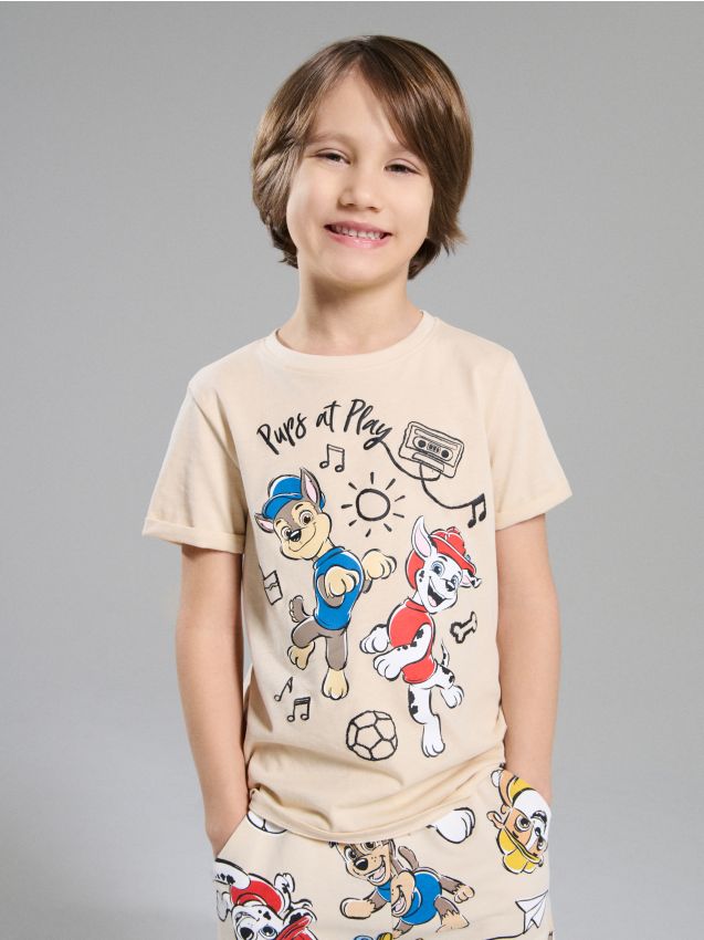 Sinsay - Tricou din bumbac cu imprimeu PAW Patrol - bej