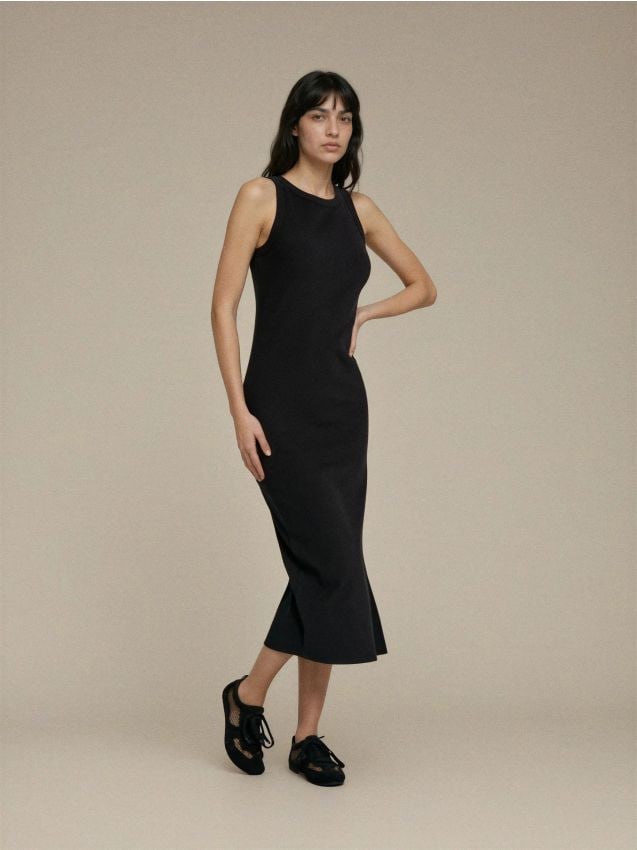 Sinsay - Rochie maxi cu bretele subțiri - negru