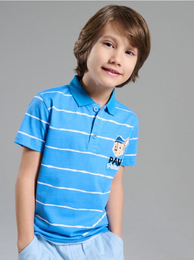 Sinsay - Tricou polo din bumbac PAW Patrol - acvamarin