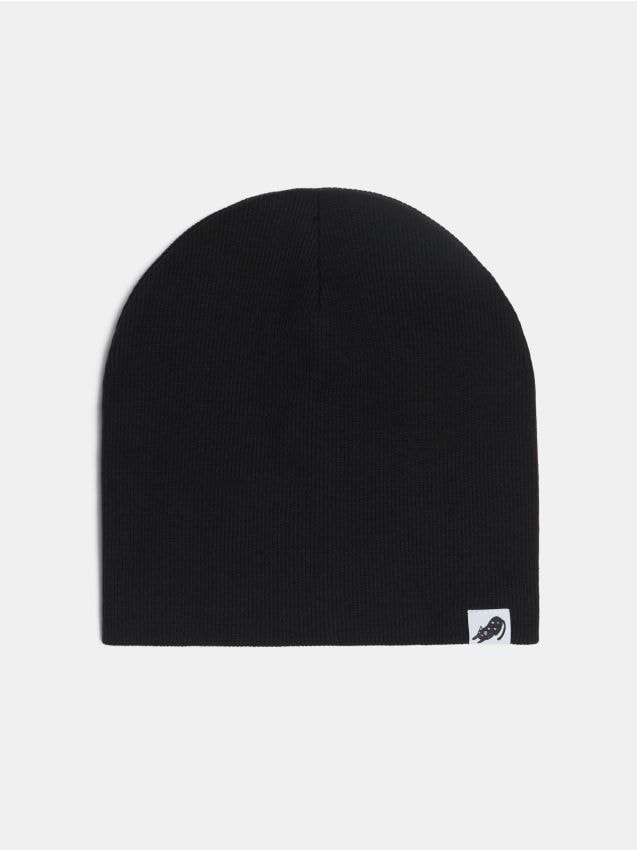 Sinsay - Căciulă cu aplicație și conținut ridicat de bumbac - negru