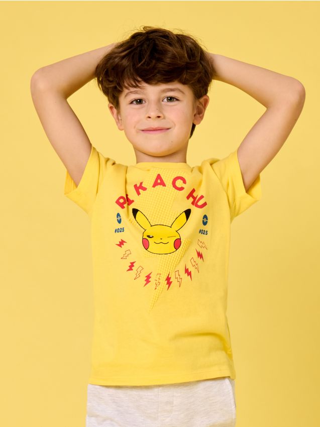 Sinsay - Bavlnené tričko s krátkym rukávom Pokémon - žltá