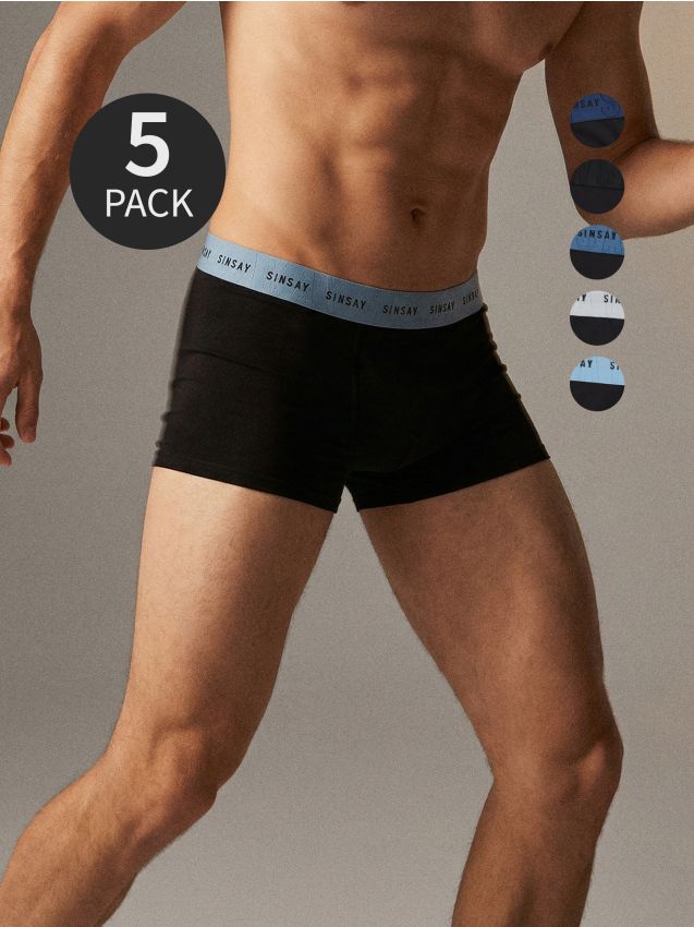Sinsay - Bawełniane bokserki Classic 5 pack - czarny