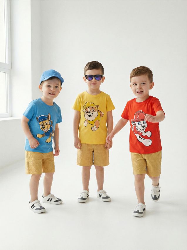 Sinsay - Set de tricouri din bumbac cu mânecă scurtă PAW Patrol 3 pack - multicolor