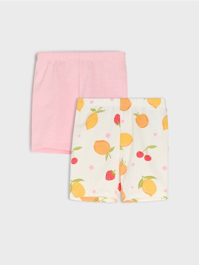 Sinsay - Pantaloni scurți tip colant din bumbac cu efect marmorat 2 pack - crem