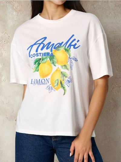 Бавовняна oversize футболка з принтом