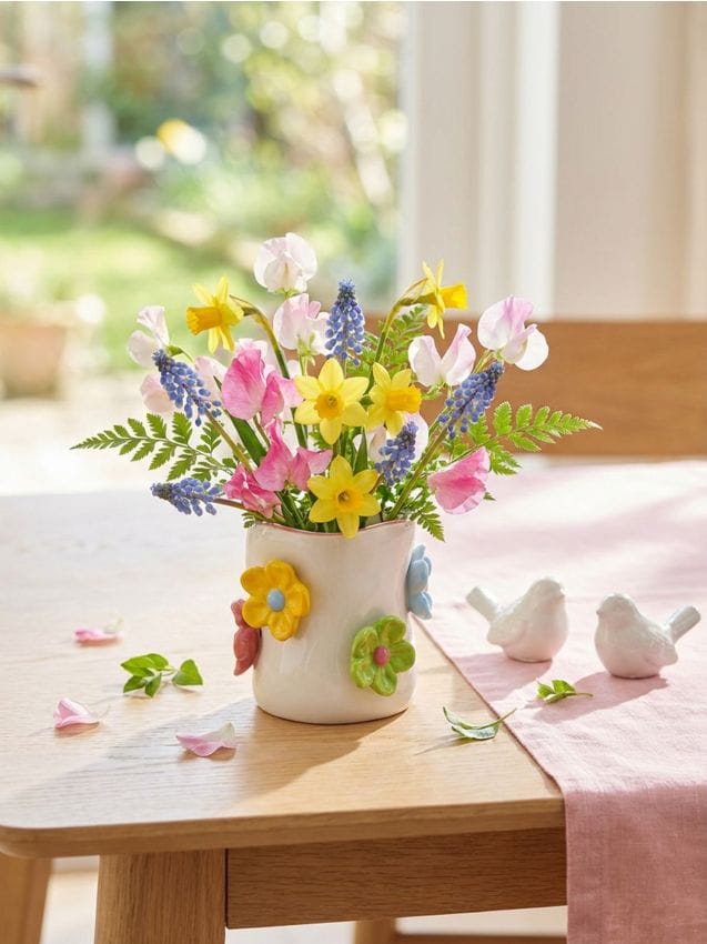 Sinsay - Ghiveci ceramic cu flori 3D - multicolor