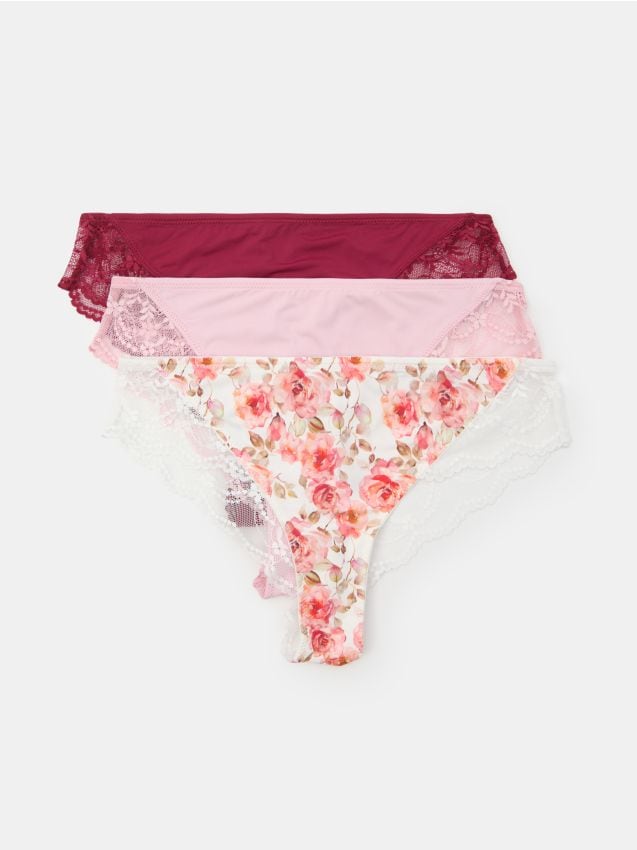 Sinsay - Súprava 3 brazílskych nohavičiek - viacfarebná