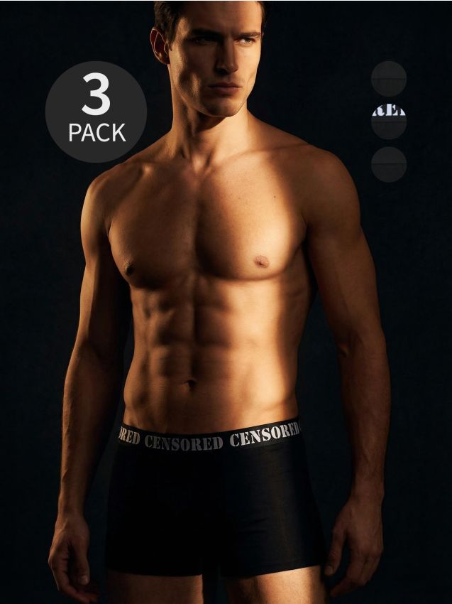 Sinsay - Boxeri din bumbac 3 pack - negru