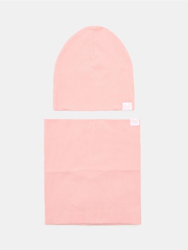 Sinsay - Set: Căciulă cu guler tubular - roz