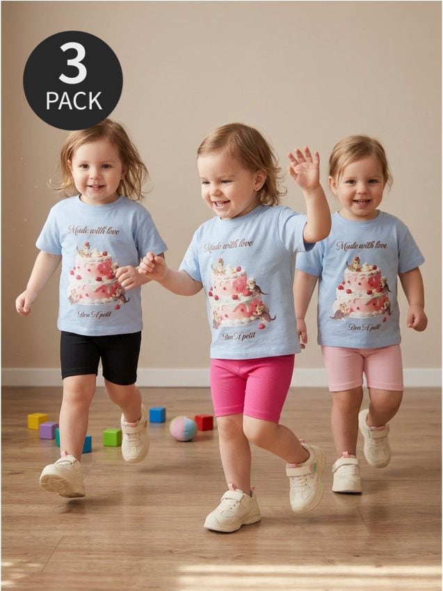 Sinsay - Colanți scurți din bumbac 3 pack - roz-begonie