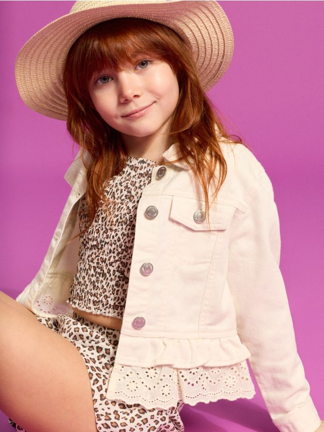 Sinsay - Geacă de blugi tip catană - crem