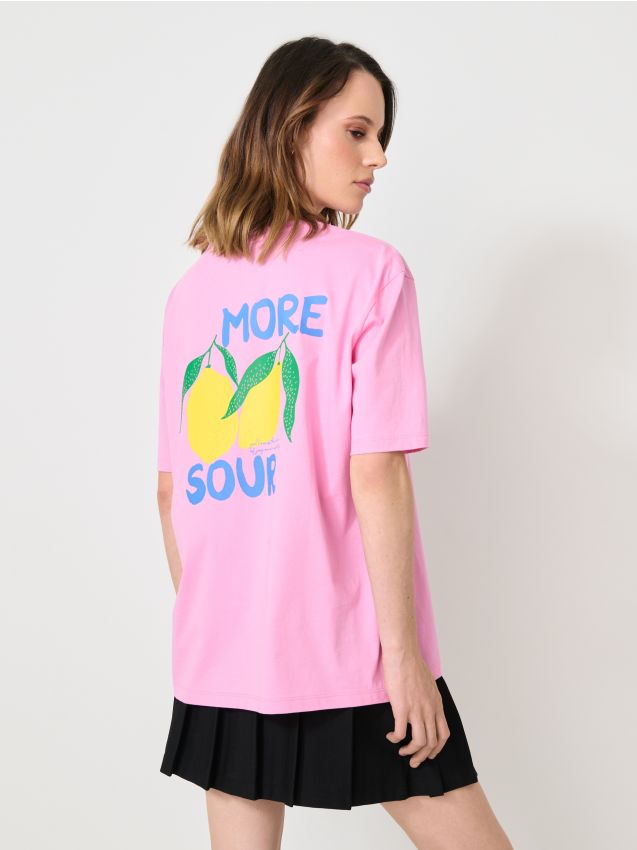 Sinsay - Tričko s potlačou na chrbte - ružová