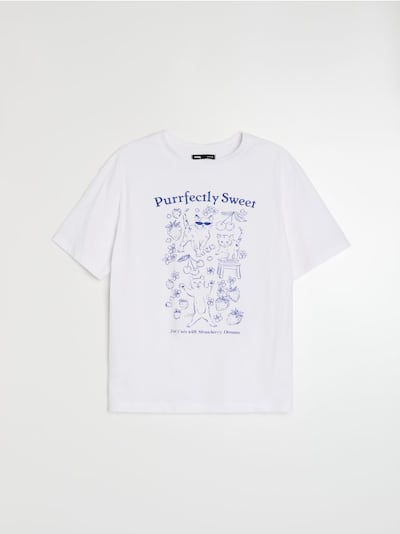 Bawełniana koszulka z motywem kotów