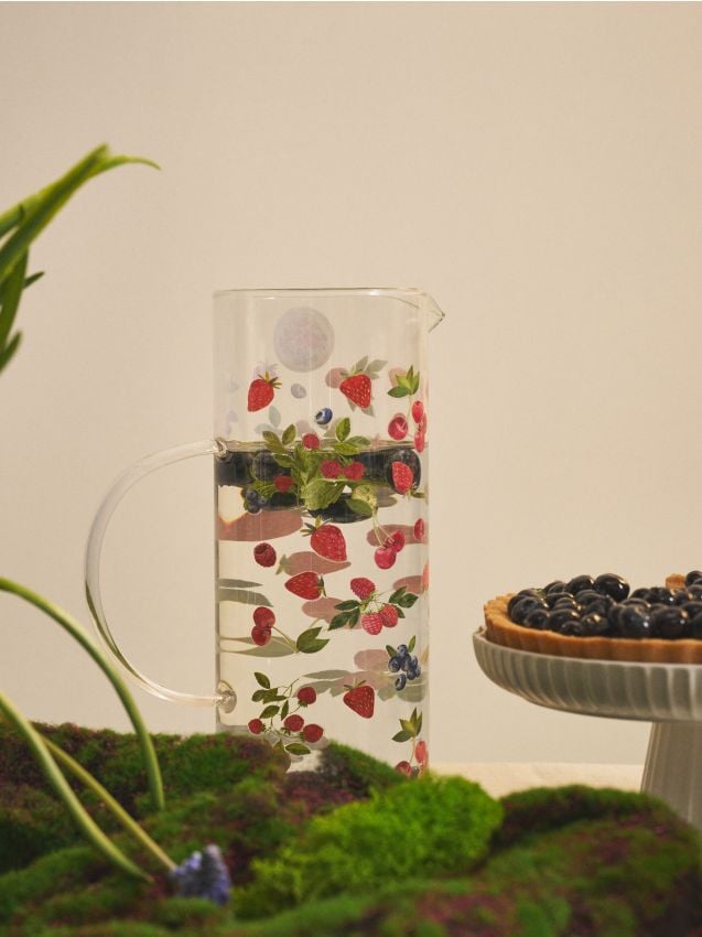 Sinsay - Carafă din sticlă cu capac și motiv fructe - multicolor