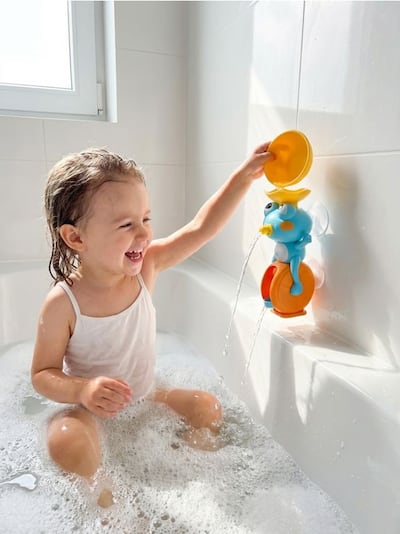 Іграшка для ванни у вигляді жабки з водяним колесом і водяним пістолетом
