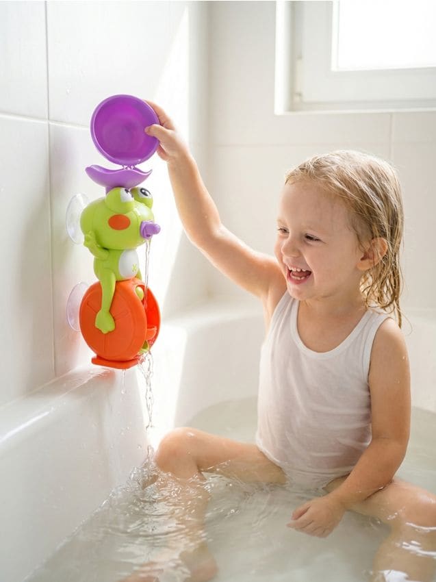 Sinsay - Jucărie pentru baie în forma unei broaște cu rotiță de apă și pistol cu apă - verde-deschis