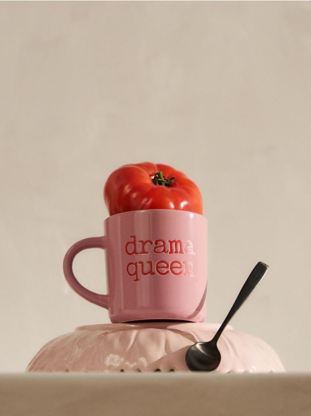 Sinsay - Cană ceramică cu inscripție - roz