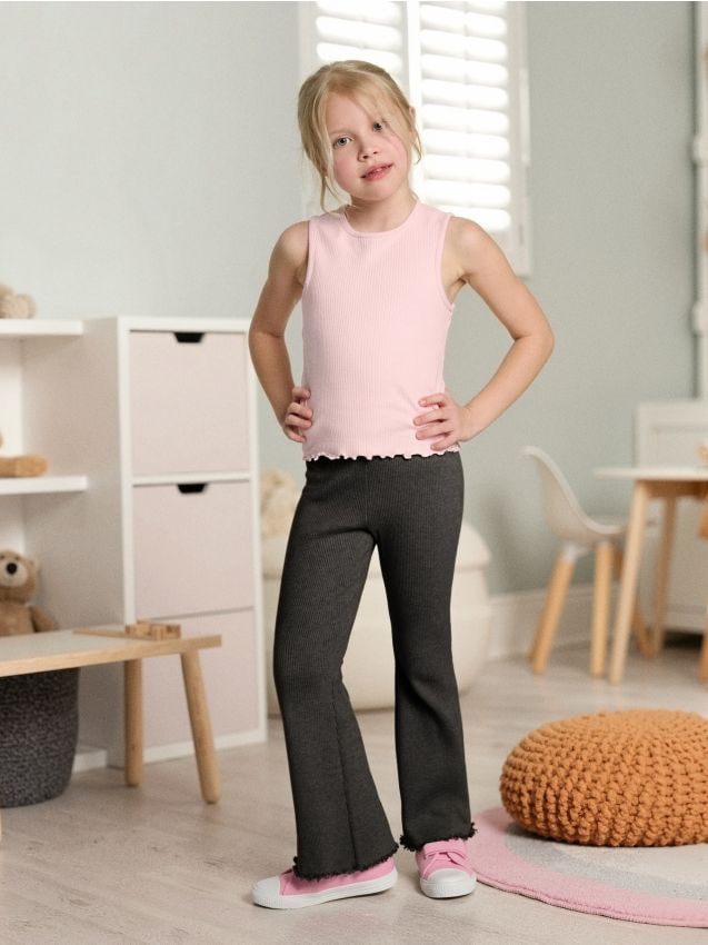 Sinsay - Pantaloni evazați - negru-antracit