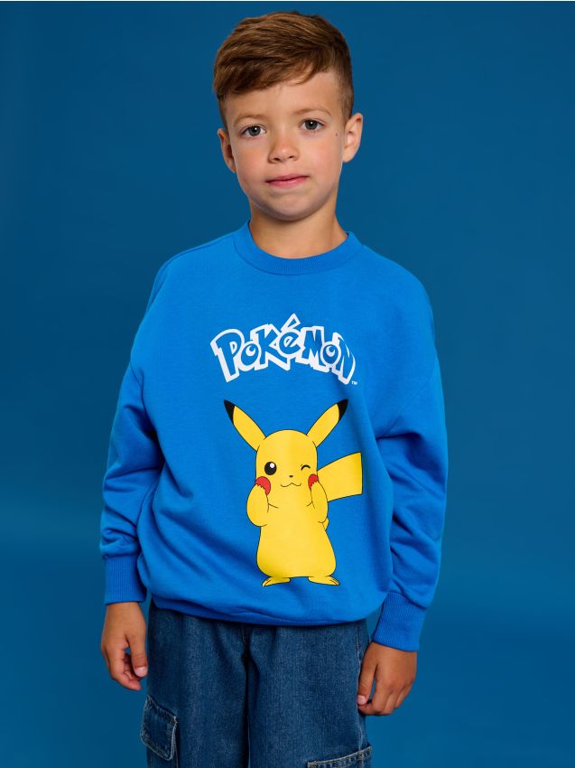 Sinsay - Mikina crewneck Pokemon - modrá