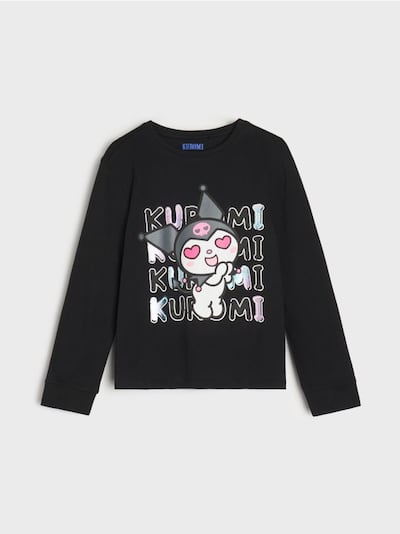 Bavlněná halenka s potiskem Kuromi