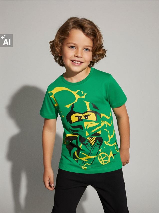 Sinsay - Tricou din bumbac cu imprimeu Lego Ninjago - verde