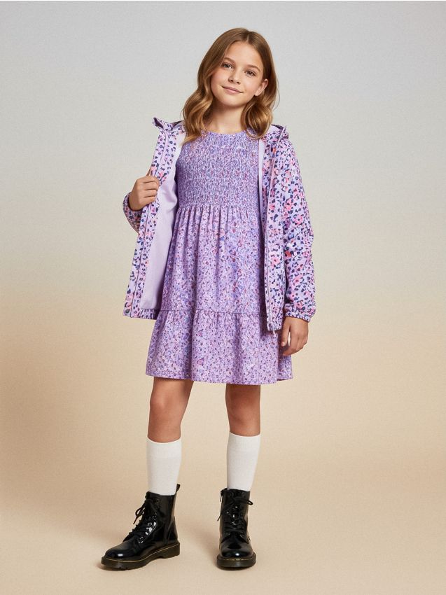 Sinsay - Kvetované šaty s elastickým riasením - viacfarebná