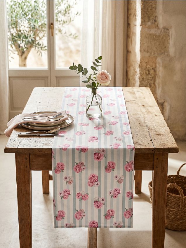 Sinsay - Traversă de masă cu dungi și motiv floral - multicolor