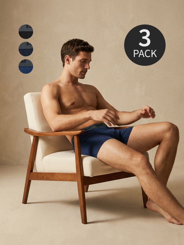 Sinsay - Bawełniane bokserki Long 3 pack - wielobarwny