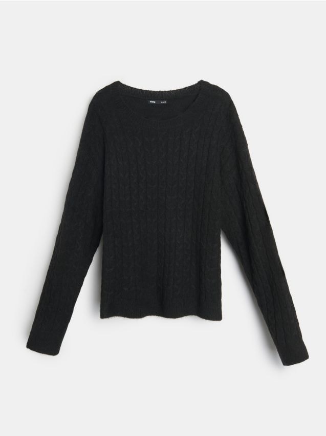 Sinsay - Sveter z prúžkovaného úpletu - čierna