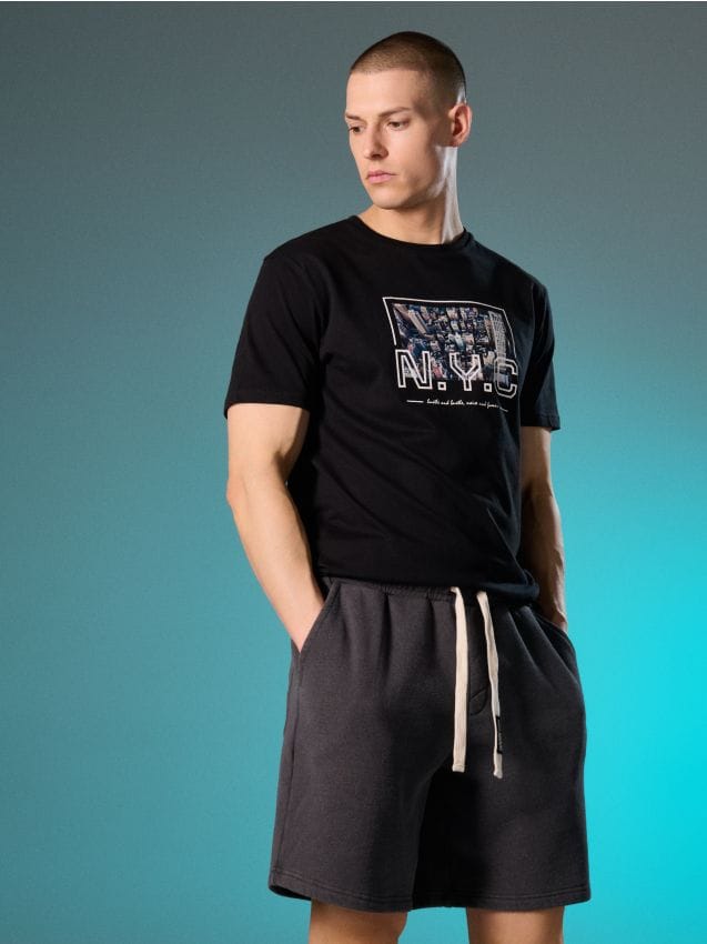 Sinsay - Șorturi din bumbac - gri-neutru