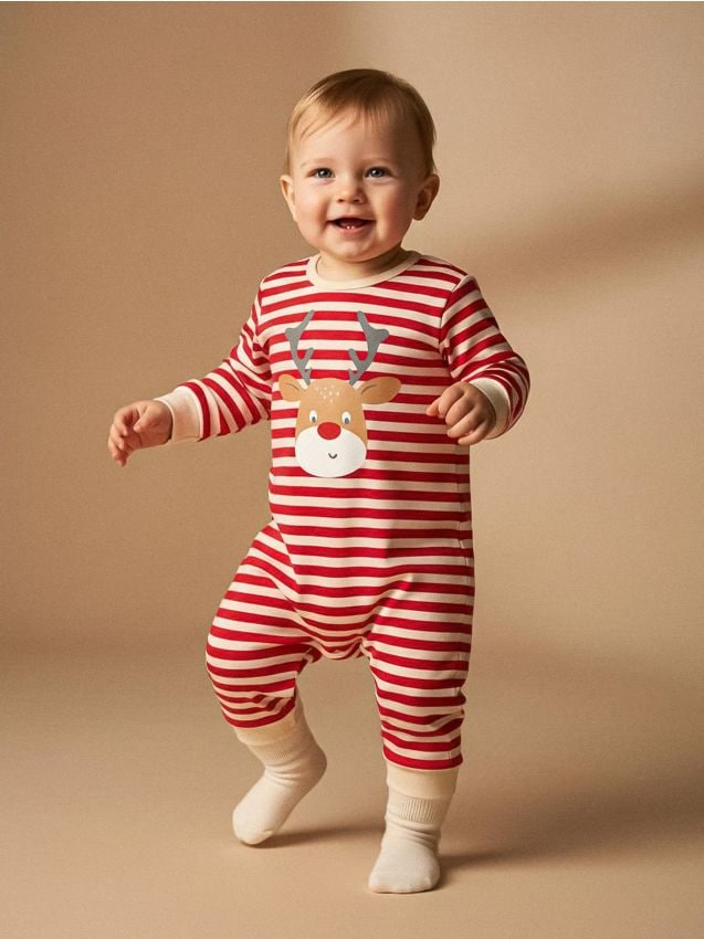 Sinsay - Pruhovaný overal - krémová