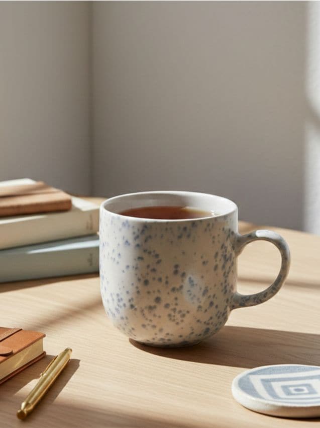 Sinsay - Cană cu model stropit - albastru-pal