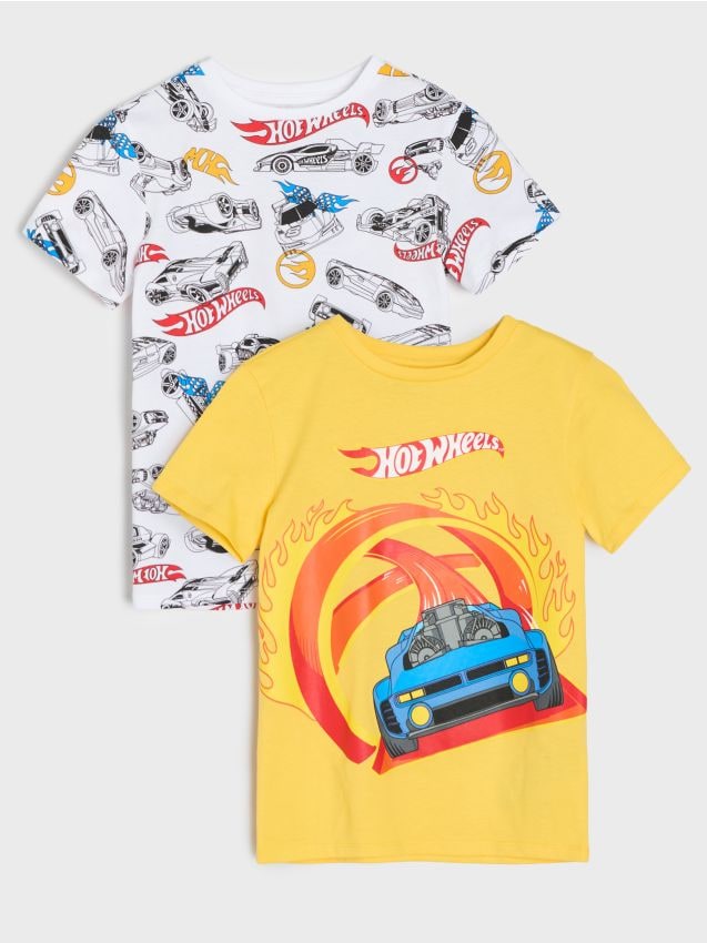 Sinsay - Tricouri din bumbac cu imprimeu 2 buc Hot Wheels - multicolor