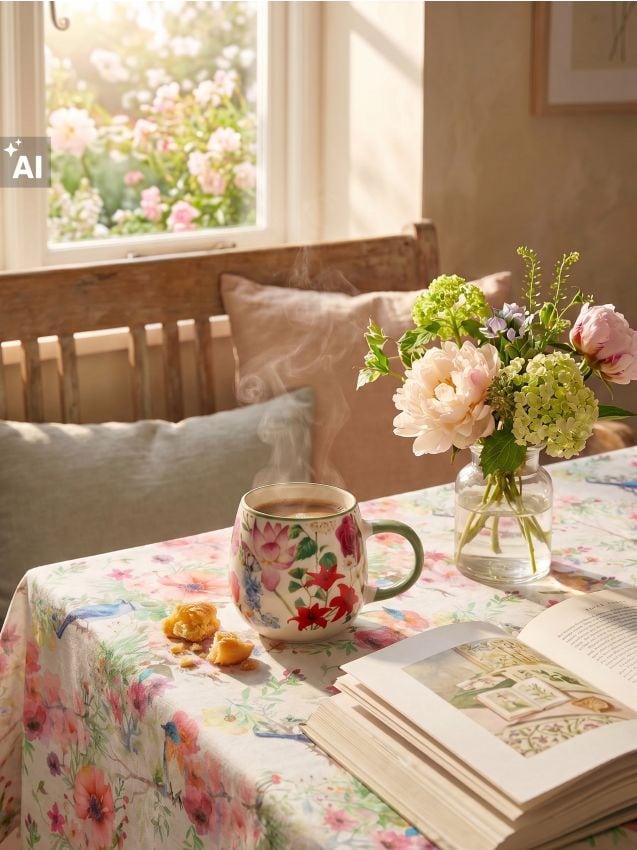 Sinsay - Cană ceramică cu motiv floral - multicolor