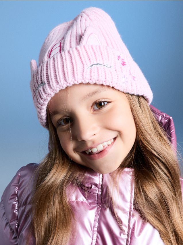 Sinsay - Căciulă beanie cu broderie - roz-pastel