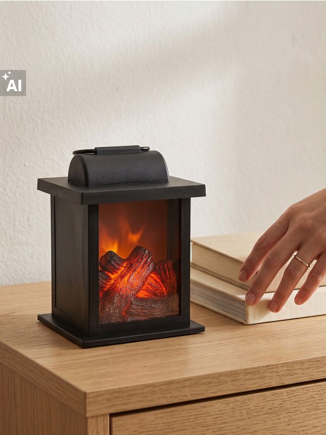 Sinsay - Decorațiune LED în formă de șemineu - negru