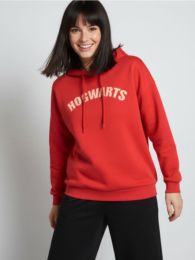Felpa con cappuccio e stampa sul retro Harry Potter - rosso piccante