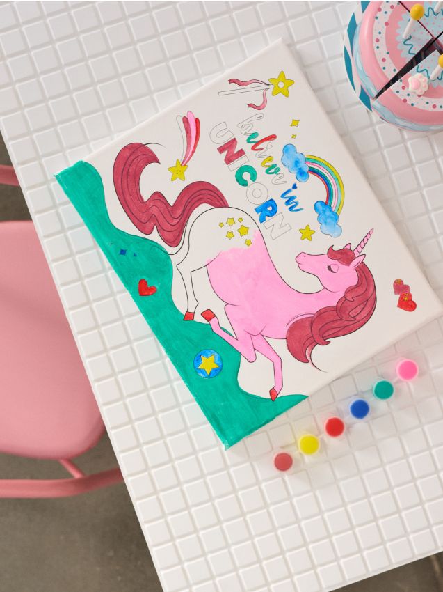 Sinsay - Sada na maľovanie s motívom jednorožca - ružová