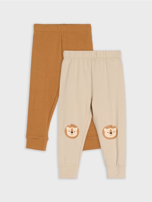 Sinsay - Set 2 colanți din bumbac - gri deschis