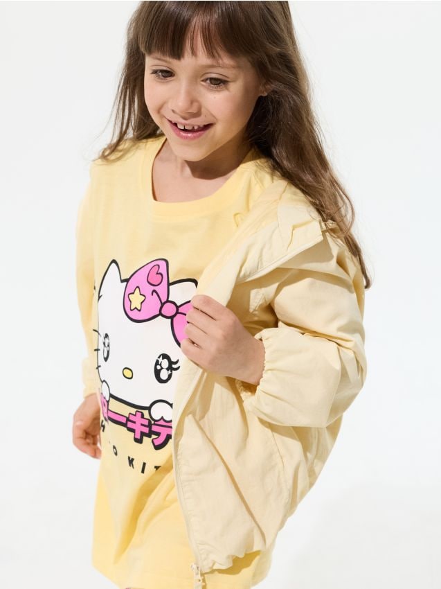 Sinsay - Jachetă ușoară windbreaker cu glugă - galben-pal