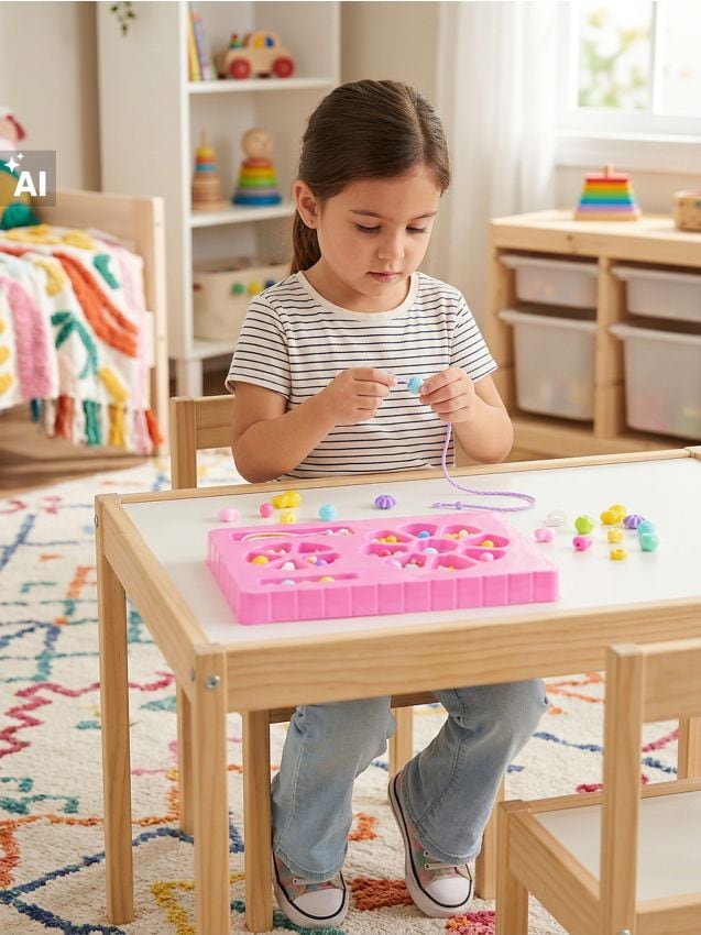 Sinsay - Set DIY pentru realizarea brățărilor cu mărgele - roz-pastel