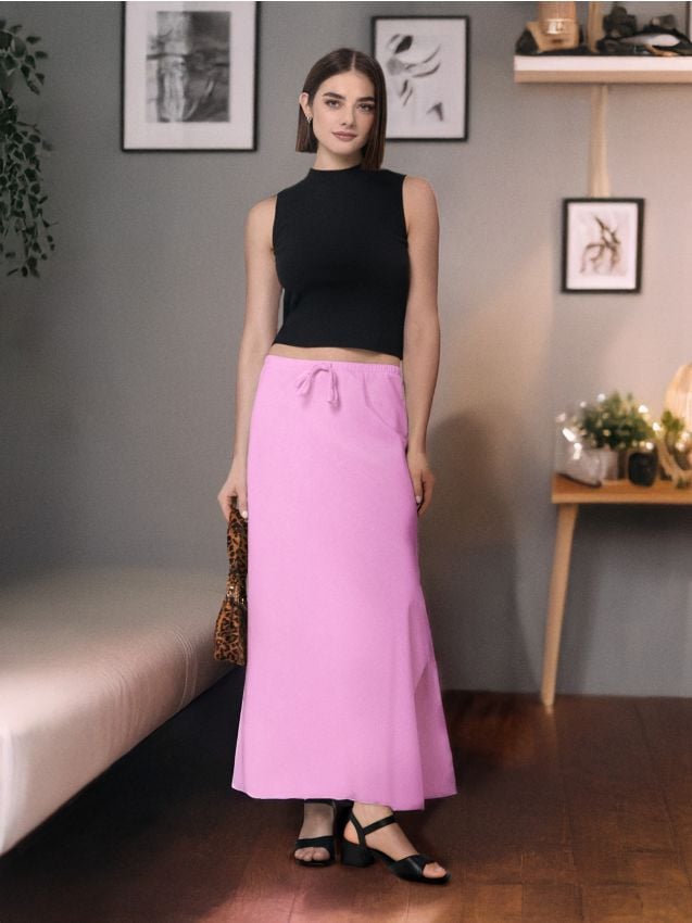 Sinsay - Fustă midi cu cordon decorativ - roz