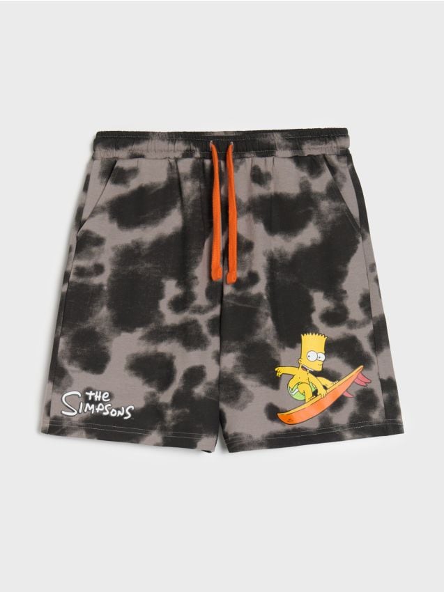 Sinsay - Szorty tie-dye The Simpsons - szary