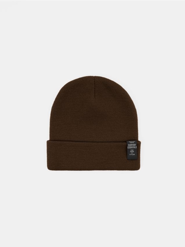 Sinsay - Čiapka beanie - tmavohnedá