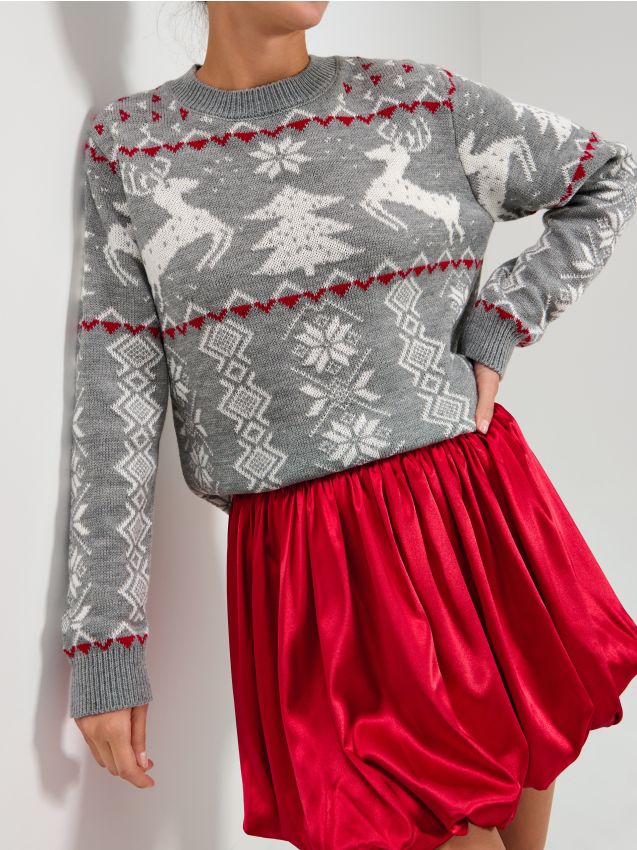 Sinsay - Vianočný sveter - stredne sivá