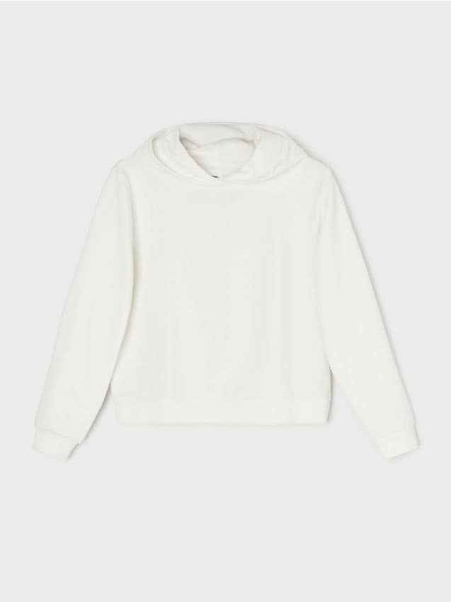 Sinsay - Mikina s kapucňou a vreckom klokankou - krémová