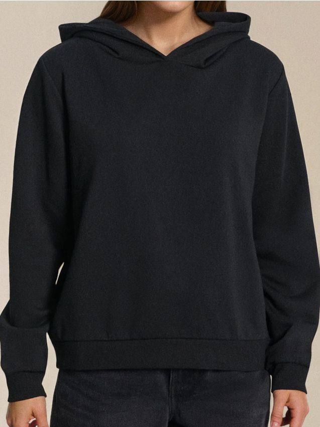 Sinsay - Základná mikina s kapucňou - čierna